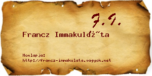 Francz Immakuláta névjegykártya